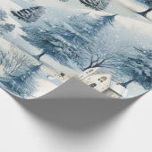 Snowy kerstdorp cadeaupapier (Hoek)