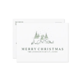 Snowy kerstdorp feestdagenkaart