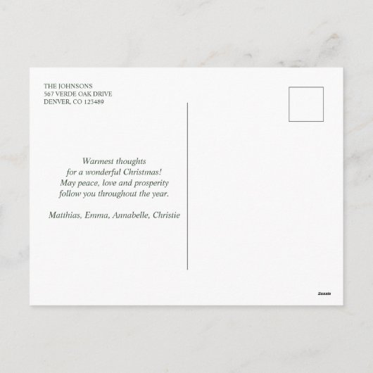 Snowy kerstdorp feestdagenkaart (Achterkant)