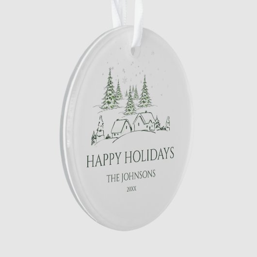 Snowy kerstdorp ornament (voorkant)