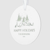 Snowy kerstdorp ornament (voorkant)