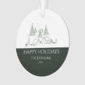 Snowy kerstdorp ornament (voorkant)