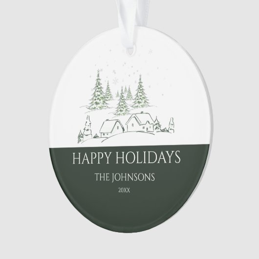 Snowy kerstdorp ornament (voorkant)