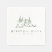 Snowy kerstdorp servet (Voorkant)