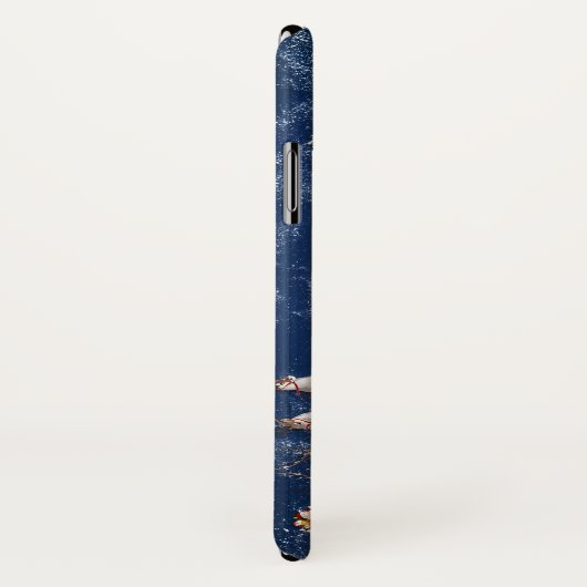 Snowy Kersthuis en Santa Case-Mate iPhone Case (Achterkant / rechts)