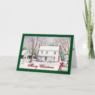 Snowy kerstkaart feestdagen kaart