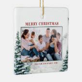 Snowy Kerstland kerstfoto Keramisch Ornament (Rechts)