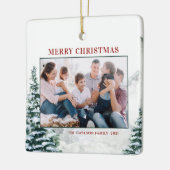 Snowy Kerstland kerstfoto Keramisch Ornament (Links)