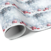 Snowy Kerstmis Cadeaupapier (Rol Hoek)