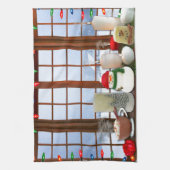 Snowy Kerstmis Eve Kitchen Towels Theedoek (Verticaal)