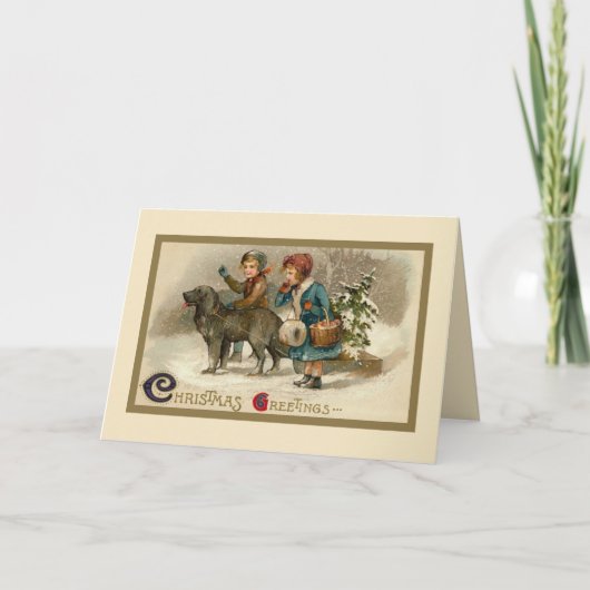 Snowy Kerstmis Feestdagen Kaart (Voorkant)