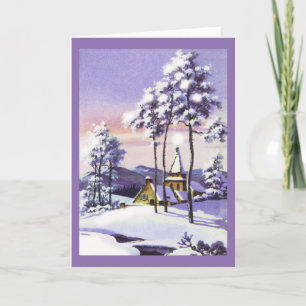 Snowy Kerstmis Feestdagen Kaart
