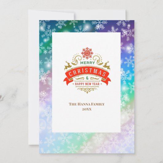 Snowy Kerstmis Gnome en Santa's slee geschenken Kaart (Achterkant)