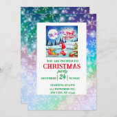 Snowy Kerstmis Gnome en Santa's slee geschenken Kaart (Voorkant / Achterkant)