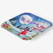 Snowy Kerstmis Gnome en Santa's slee geschenken Papieren Bordje (Gebogen)