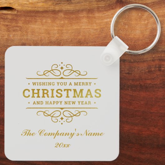 Snowy Kerstmis Gnome en Santa's slee geschenken Sleutelhanger (Achterkant)