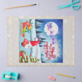 Snowy Kerstmis Gnome en Santa's slee geschenken Tissuepapier (Craft)