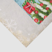 Snowy Kerstmis Gnome en Santa's slee geschenken Tissuepapier (Detail)