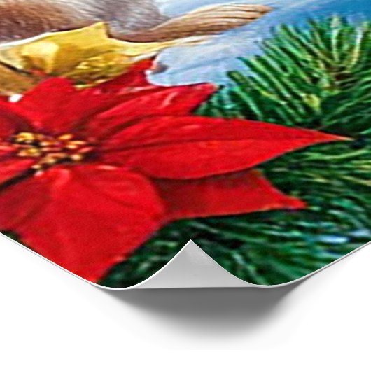 Snowy Kerstmis Scene Poster (Hoek)