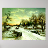 Snowy Kerstochtend Poster (Voorkant)