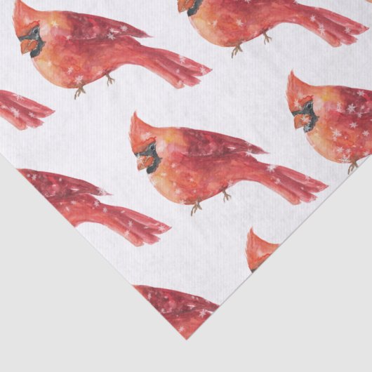 Snowy Kerstroodkardinaal vogel Tissuepapier (Detail)