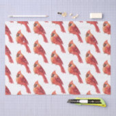 Snowy Kerstroodkardinaal vogel Tissuepapier (Craft)