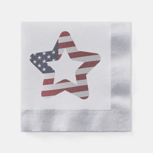 Snowy-kerstster met sterren en strips servet (Voorkant)