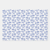 Snowy Kerstteile | blauw groen en rood Inpakpapier Vel (Voorkant 3)