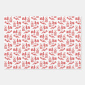 Snowy Kerstteile | blauw groen en rood Inpakpapier Vel (Voorkant 2)