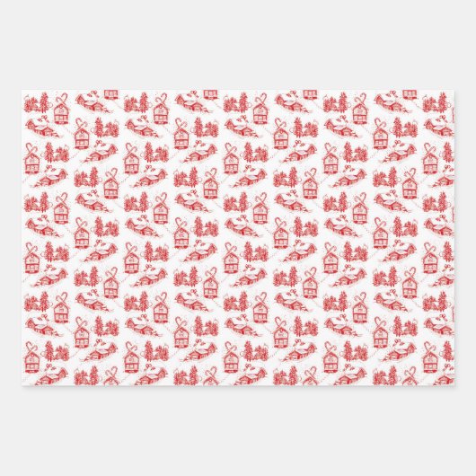 Snowy Kerstteile | blauw groen en rood Inpakpapier Vel (Voorkant 2)