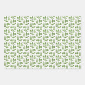 Snowy Kerstteile | blauw groen en rood Inpakpapier Vel (Voorkant)