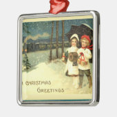 Snowy-kersttrein Metalen Ornament (Links)