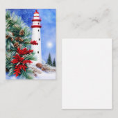 Snowy kerstvuurtoren budget mini notitiekaartje (Voorkant / Achterkant)
