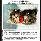 Snowy Kitten, Rode Kerstsjaal EG2L Decoupage Tissuepapier