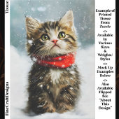 Snowy Kitten, Rode Kerstsjaal EG2R Decoupage Tissuepapier