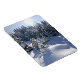 Snowy koud winterlandschap 2 magneet (Rechterzijde)