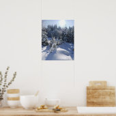 Snowy koud winterlandschap 2 poster (Keuken)