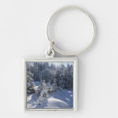 Snowy koud winterlandschap 2 sleutelhanger (Voorkant)