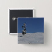 Snowy koud winterlandschap 4 vierkante button 5,1 cm (Voorkant /achterkant)