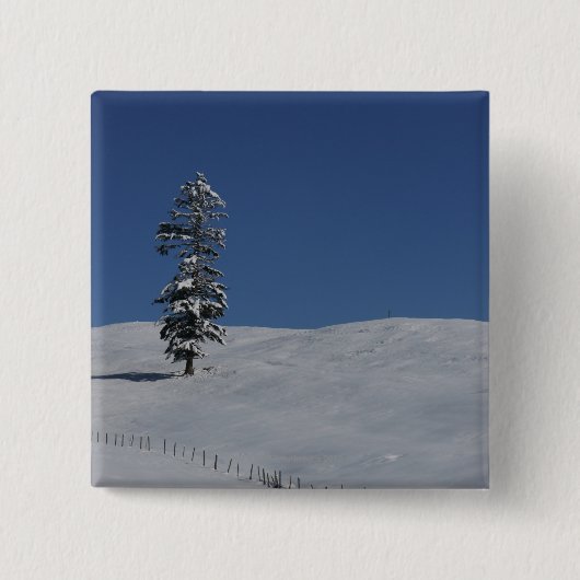 Snowy koud winterlandschap 4 vierkante button 5,1 cm (Voorkant)