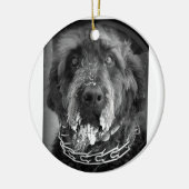 Snowy Labradoodle Keramisch Ornament (Links)