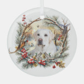 Snowy Labrador Retriever Holiday Glas Ornament (Voorkant)