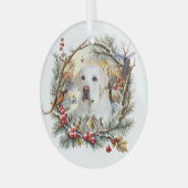 Snowy Labrador Retriever Holiday Glas Ornament (Voorkant links)