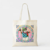 Snowy Lady Snowman canvas tassen (Achterkant)