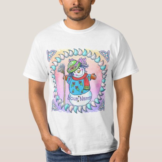 Snowy Lady Snowman T-shirts (Voorkant)