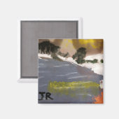 Snowy Lake landschapsschildpad Magneet (Voorkant / Achterkant)