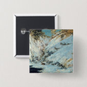 Snowy Landscape, 1866 Vierkante Button 5,1 Cm (Voorkant /achterkant)