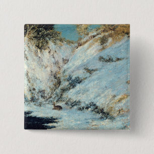 Snowy Landscape, 1866 Vierkante Button 5,1 Cm