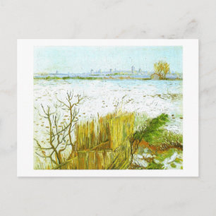 Snowy Landscape Arles Background Van Gogh Fine Art Briefkaart
