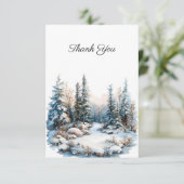 Snowy Landscape begrafenisfoto Dank u Bedankkaart (Staand voorkant)